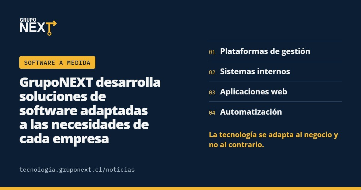 GrupoNEXT desarrolla soluciones de software adaptadas a las necesidades de cada empresa